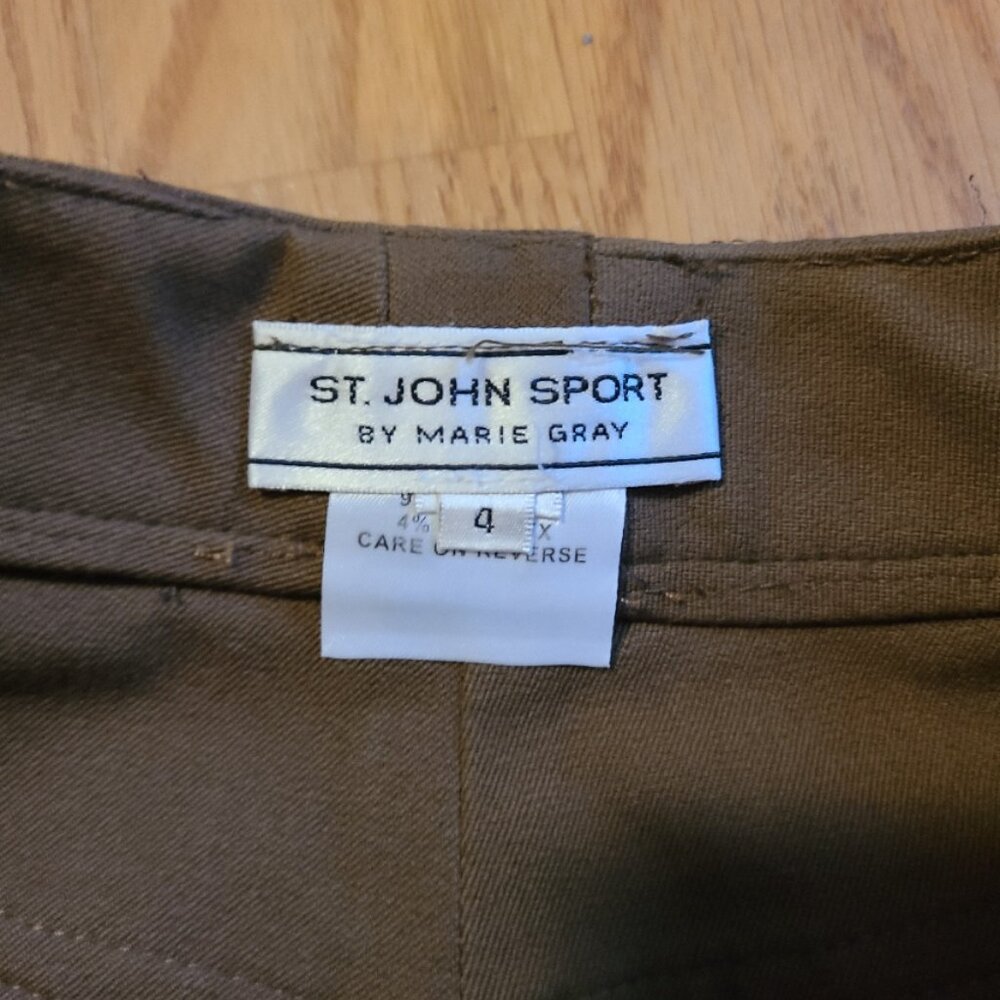 ST. JOHN SPORT MARIE GRAY STRAIGHT LEG CARGO PANTS STRETCH COTTON ANKLE CROP 4 - Picture 8 of 10